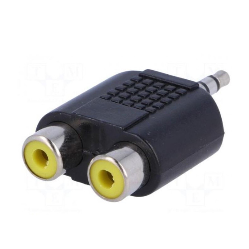 Adapteris, 3,5 mm kištukas, 2 RCA lizdai, stereo
