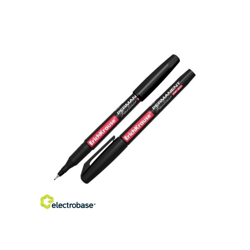 Permanent marker ErichKrause F-50, black, 0.6mm, conical