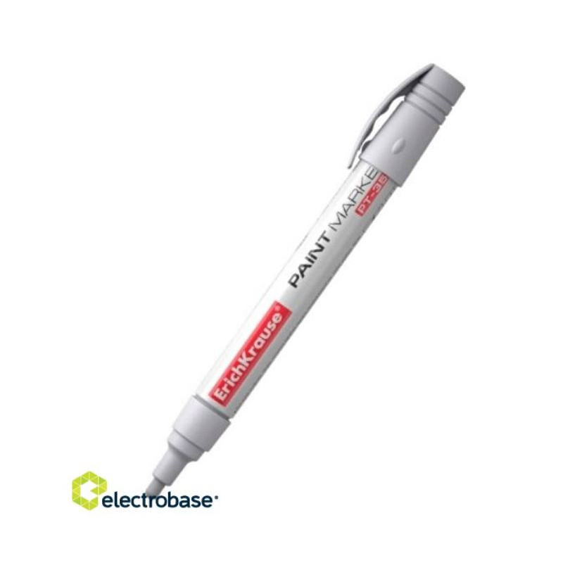 Permanent marker ErichKrause PT-350, white, 1.5-2.5 mm, conical