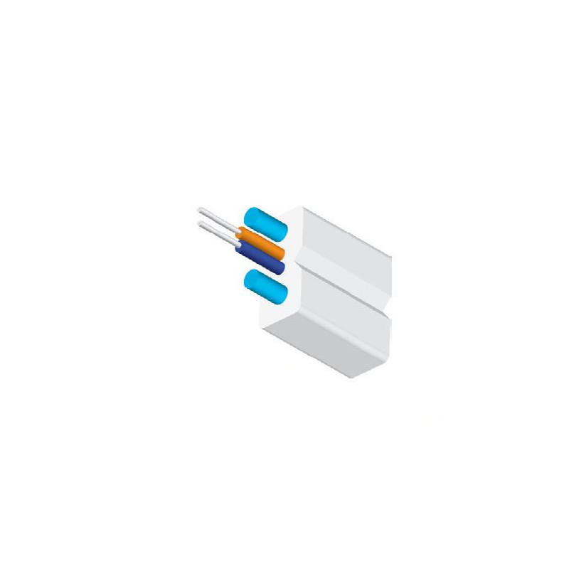 Šviesolaidinis FTTH kabelis, 4 skaidulos / SM / G657.A / 1000 metrų būgnui, baltas LSZH apvalkalas