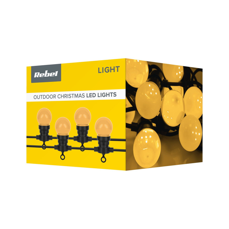 LED light string, 6m, 10 bulbs, 6W, IP44
