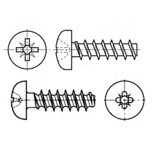 Screw, for plastic, 2.2x16,...