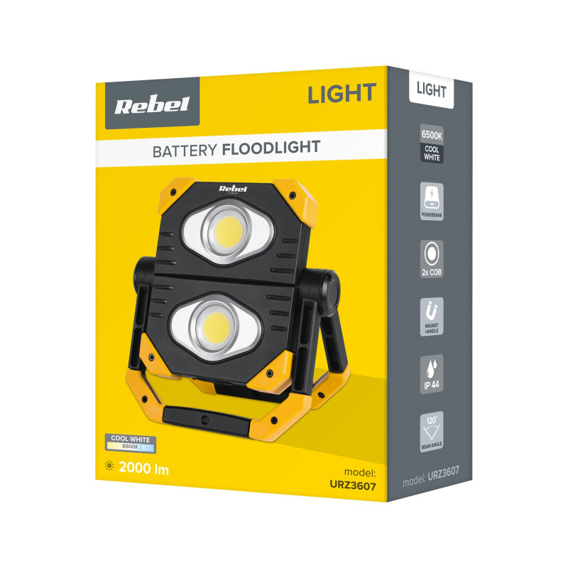 Floodlight, Battery 5000 mAh, IP44, 2 COB diodes