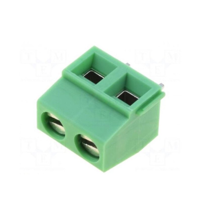 PCB gnybtų blokas, 90° kampas, 5,08 mm, tipai: 2, ant PCB, gnybtas