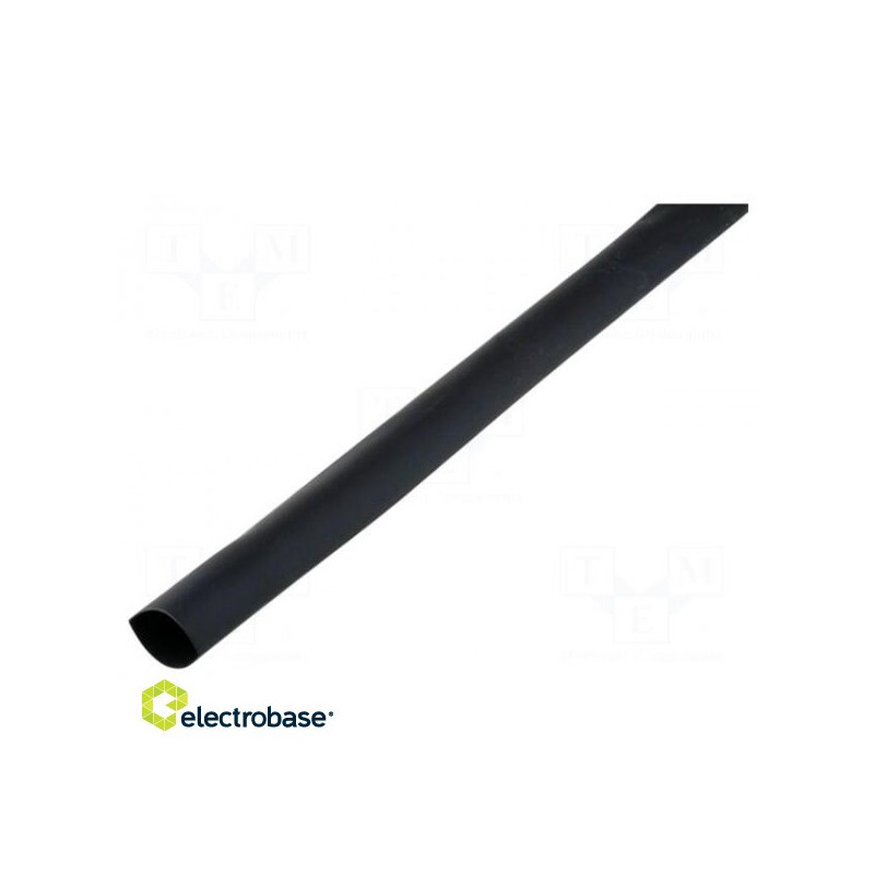Heat shrink sleeve 4: 1 8mm L: 1m black polyolefin -55÷125°C