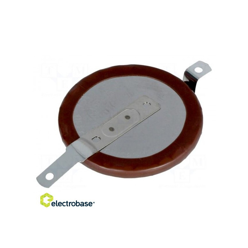 Baterija: Li, VL2330, 3V, 50 mAh, litavimo antgalis, Ø23x3,65 mm