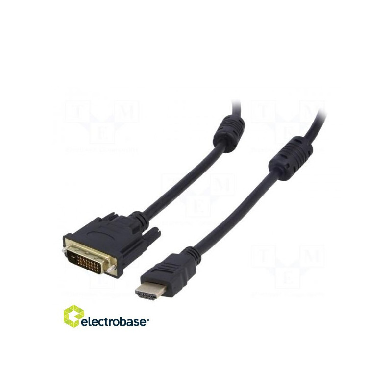 Kabelis, HDMI 1.4, DVI-D (24+1) kištukas, HDMI kištukas, 1,8 m, juodas