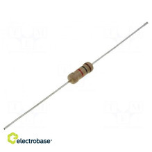 Rezistorius: anglies plėvelė, THT, 1,8 kΩ, 2 W, ±5 %, Ø4,2 x 11 mm, ašinis