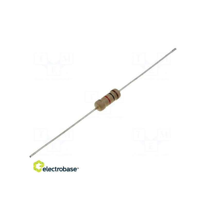 Resistor: carbon film, THT, 1.8kΩ, 2W, ±5%, Ø4.2x11mm, axial