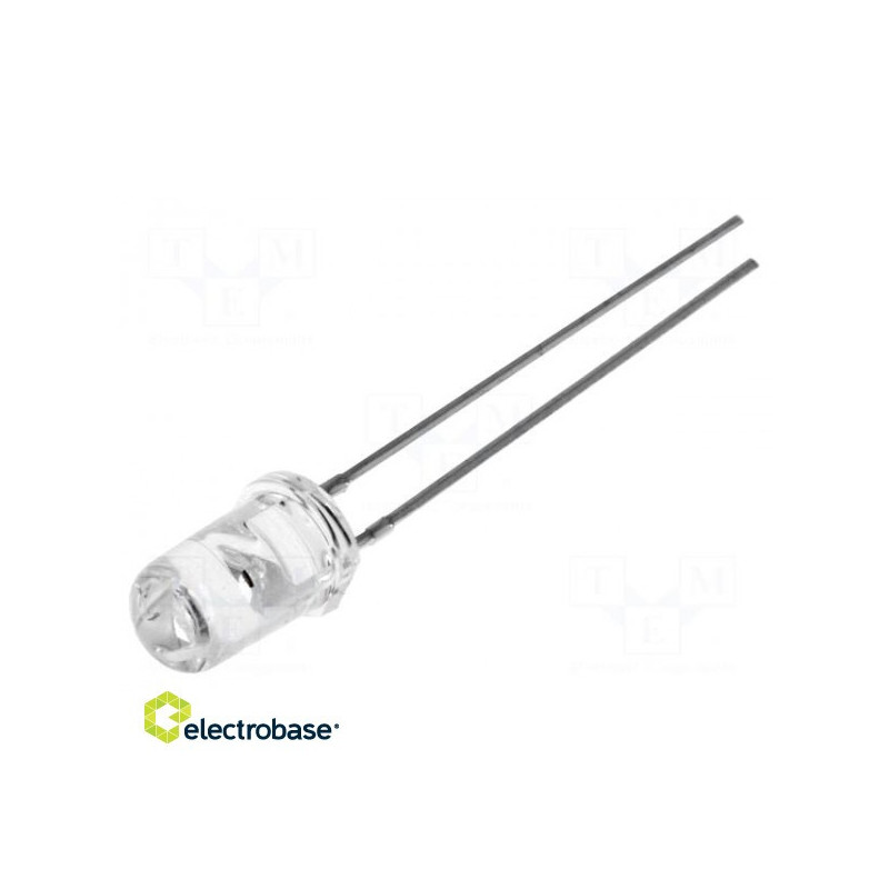IR transmitter, 5 mm, 940nm, transparent, 30°, THT, 100mW, 20mA