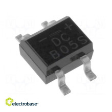 Single-phase bridge rectifier, Urmax: 50V, Ja: 0.5A, Ifsm: 30A