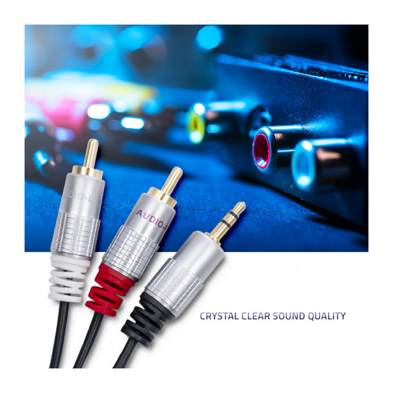 QOLTEC 52339 Cable 2xRCA Mini Jack 3.5mm