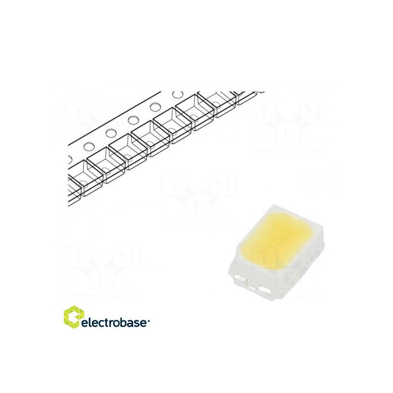 LED SMD 3020, PLCC2 white cold 2550÷3500mcd 5550-6040K 90