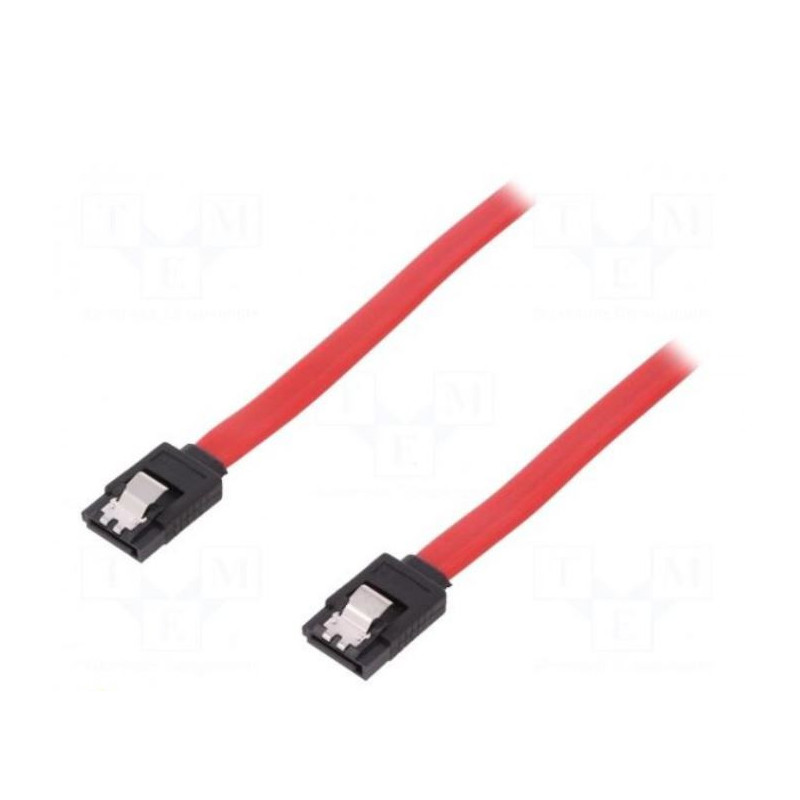 Kabelis: SATA, SATA kištukas, abipusis, 500 mm, raudonas, šerdis: Cu, 26 AWG