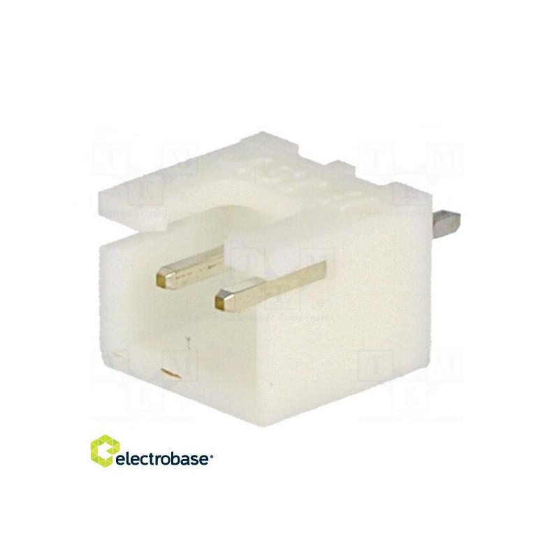 Vielos plokštelė, lizdas, kištukas, XH, 2,5 mm, kontaktai: 2, THT, 250 V, 3 A, -25 ÷ 85 °C