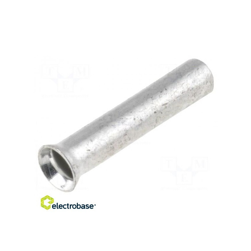 Įtvaro antgalis, neizoliuotas, varinis, 0,75 mm2, 8 mm, alavuotas