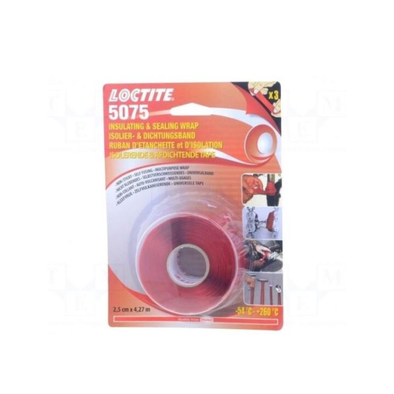 Lipni juosta: savaime limpanti, raudona, 25 mm, ilgis: 4,27 m, storis: 0,5 mm, -54÷260°C