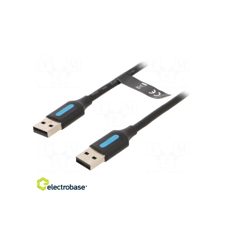 Cable USB 3.0 USB A plug, USB C plug nickel plated 1.5m black