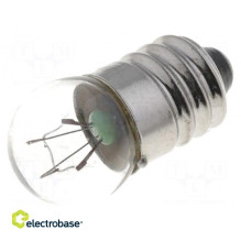 Filament lamp: miniature E10 12VDC 100mA Bulb: spherical 1.2W