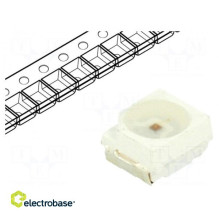LED 3528, PLCC2 red 500÷700mcd 120° 3.5x2.8x1.9mm 10mW