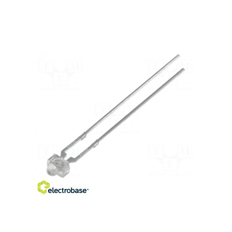LED, 1.8 mm, red, 2180÷2800mcd, 30°, 1.8÷2.6 V, Front: curved, 3.3x3m m