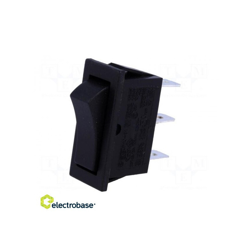 ROCKER, SPDT, Position: 2, ON-ON, 10A / 250VAC, black, none, 50 m?, UL94V-3