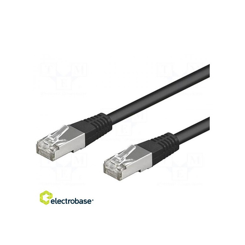 Komutacinis laidas, SF / UTP, 5e, daugiagyslis, CCA, PVC, juodas, 1,5 m, 26AWG