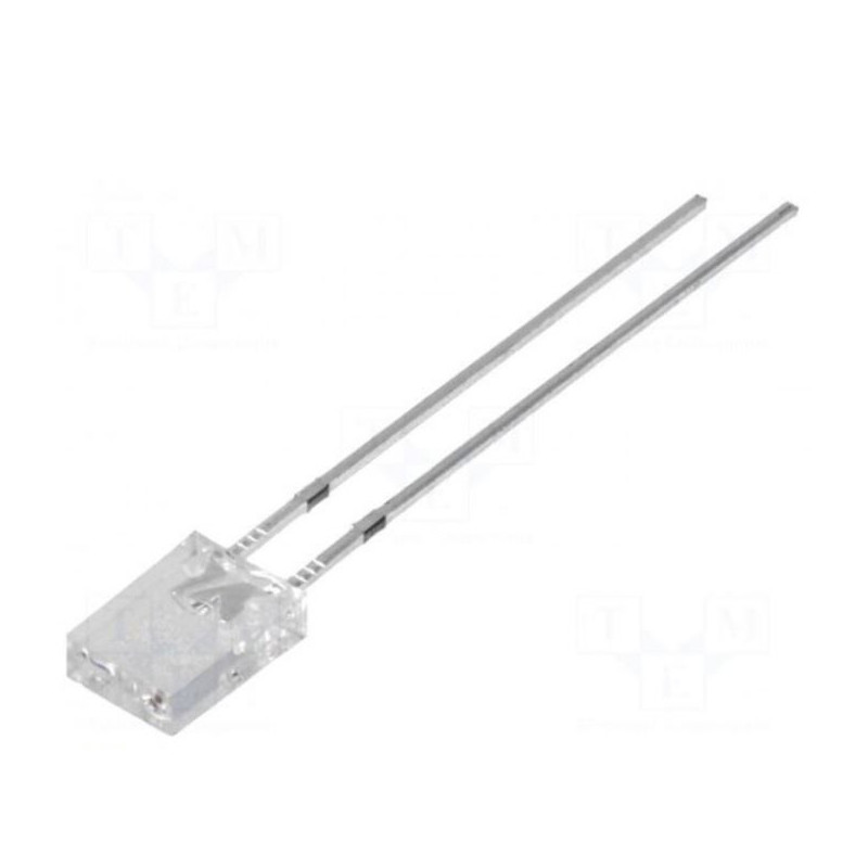 LED, rectangular, 2x5x7mm, red, 1560÷2000mcd, 100°, Front: flat