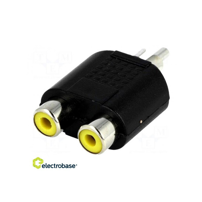 T adapteris, RCA lizdas x2, RCA kištukas, mono