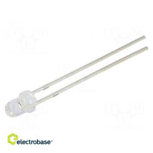 LED, 3 mm, red, 5800÷7000mcd, 30°, curved