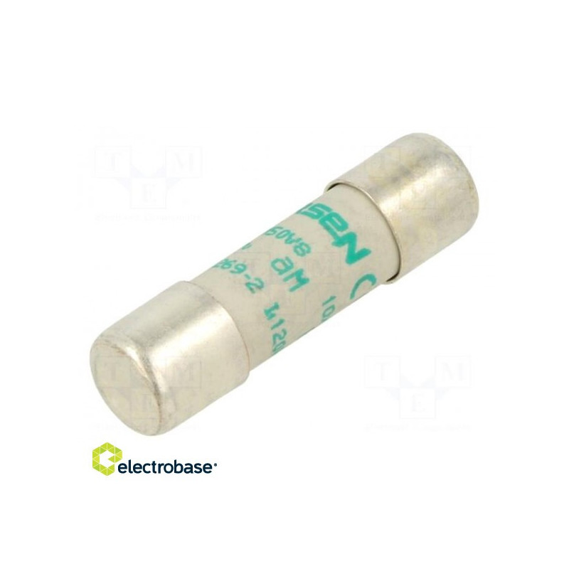 Fuse: fuse, aM, time-lag, 8A, 500VAC, 10x38mm