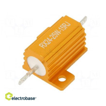 Resistor: wirewound, with radiator, 159, 25W, ±5%, 50ppm/°C