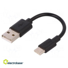 Cable USB 2.0 USB A plug,USB C plug 0.1m black Core: Cu