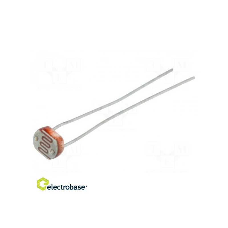 Fotorezistorius 100mW 30÷90kΩ 560nm Montavimas: THT 150VDC