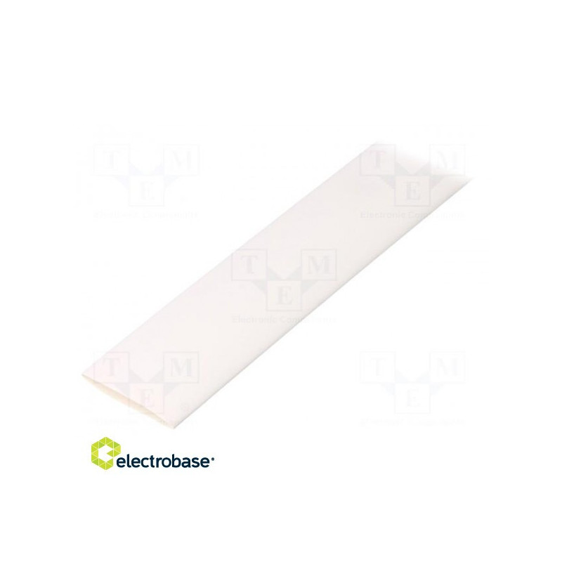 Heat shrink sleeve, adhesive-free, 2:1, 19 mm, L: 1 m, white, polyolefin