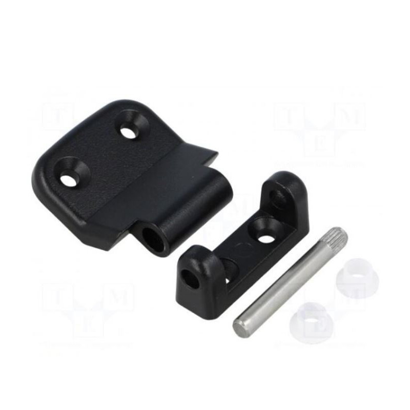 Hinge, Width: 48 mm zinc-aluminum alloy, black, Height: 45 mm