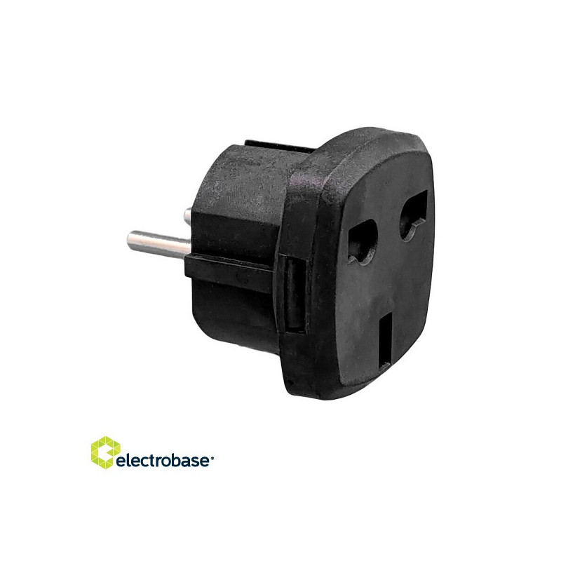 VX1129B - Adapter UK - EU type, black