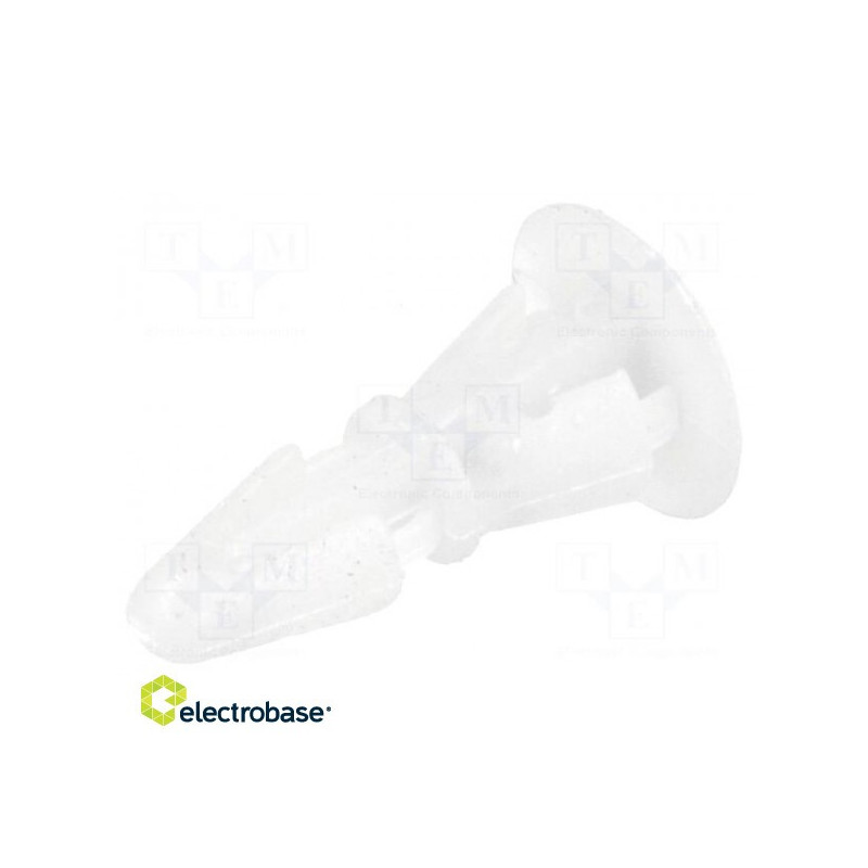 Mounting stud, polyamide, L: 6.1 mm, latch, Color: natural