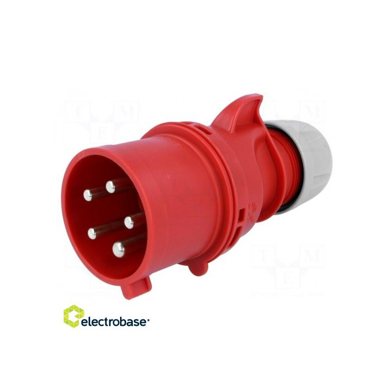 Connector: AC power supply 3-phase, plug, Male, 32A, 400VAC, IEC 60310