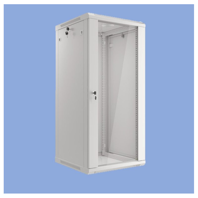15U 19\'\' prie sienos montuojama spintelė / 600 x 450 x 768 mm / Pilka / Nesurinkta