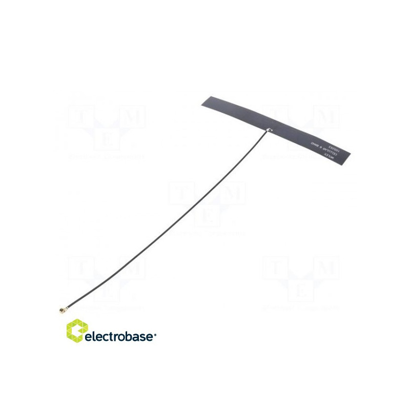 Antena, GSM, LTE, 2.2dBi, 3dBi, linijinė, U.FL, ilgis: 200 mm