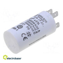 Capacitor: motor, run, 4uF, 475VAC, Ø28x55mm, -25÷85°C, ±5%