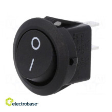 ROCKER, SPST-NO, Position:2, OFFON, 10A / 250VAC, black, 35m9, Housing: black