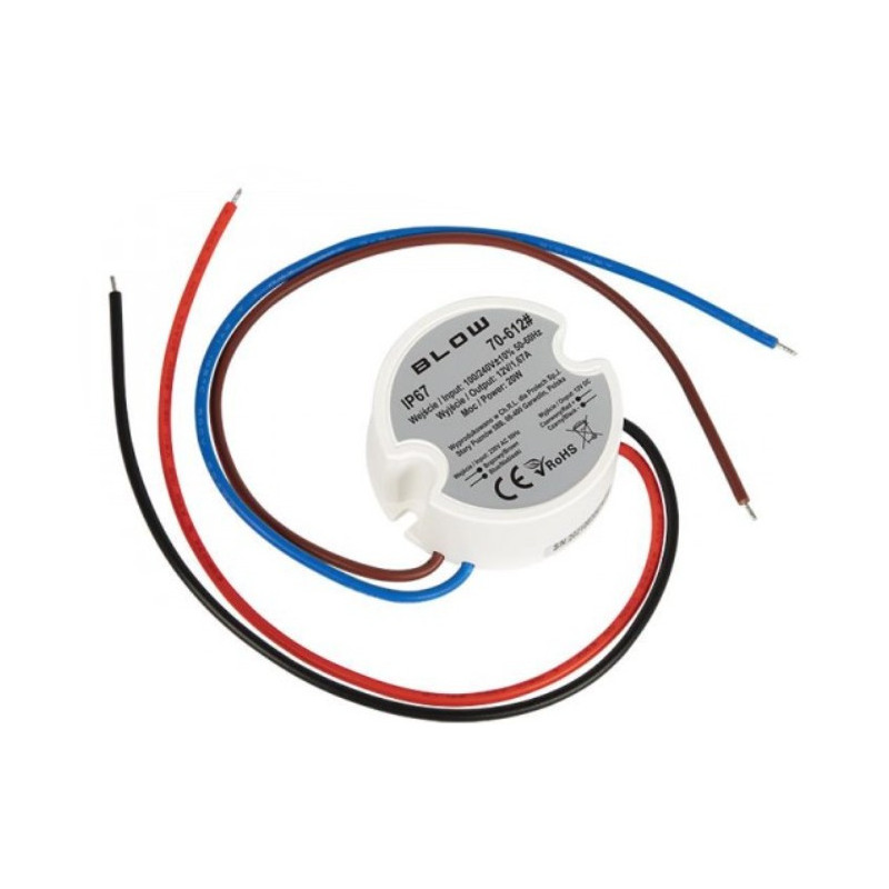 Impulsinis maitinimo šaltinis pjūklams, 12 V / 1,67 A, 20 W, plastikinis, kompaktiškas