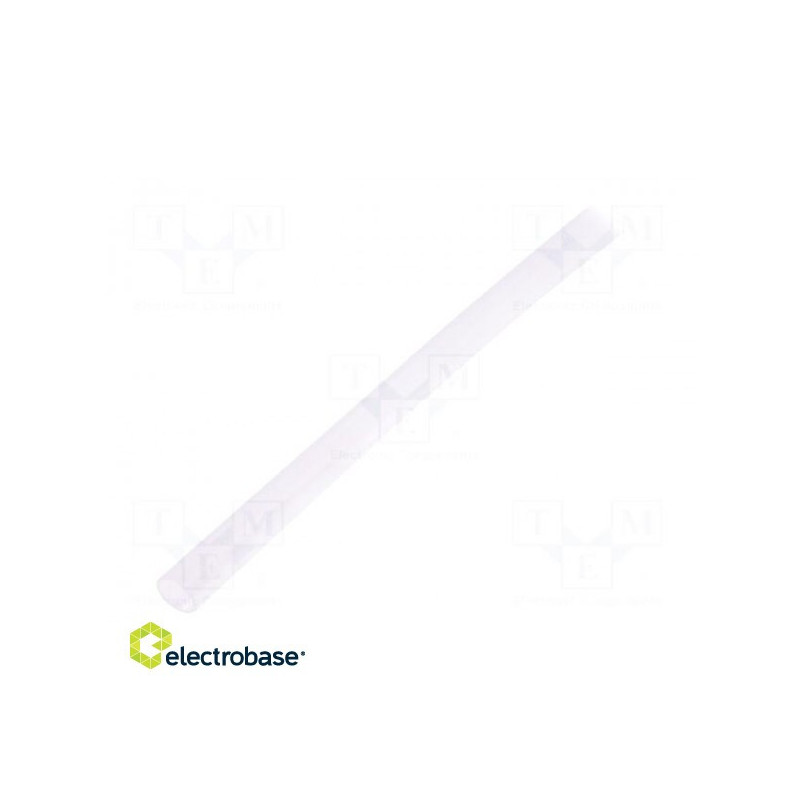 Heat shrink sleeve, without glue, 2:1, 6.4 mm, L: 1 m, transparent