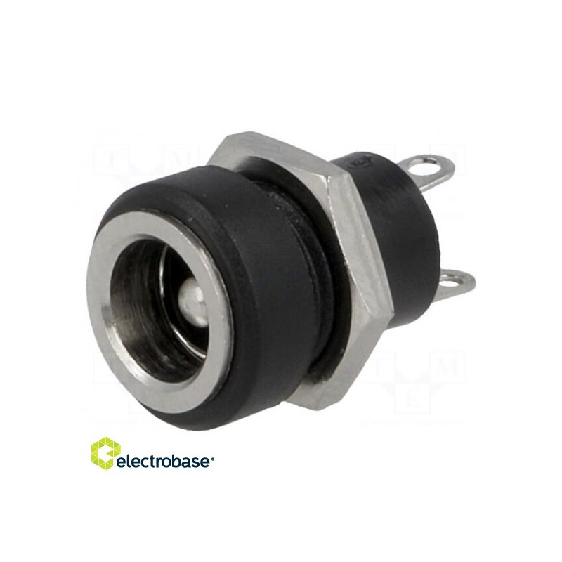 Lizdas, nuolatinės srovės maitinimas, kištukas, 5,5 / 2,1 mm, lituojamas, 500 mA, 12 V nuolatinė srovė