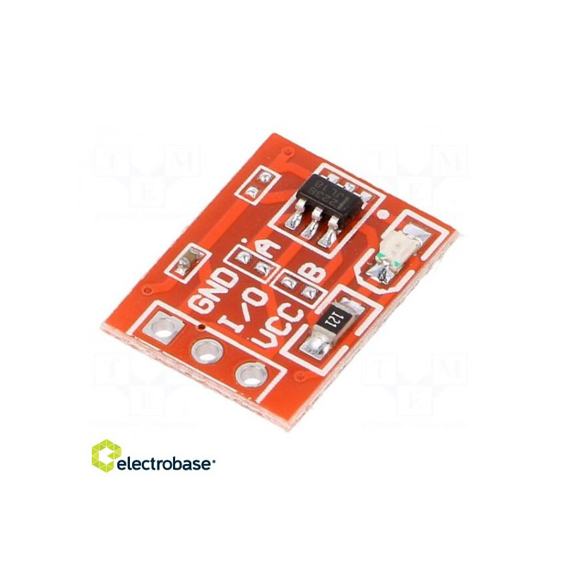 Sensor: touch, capacitive, Channels: 1, IC: TTP223, 2.4÷5.5V DC