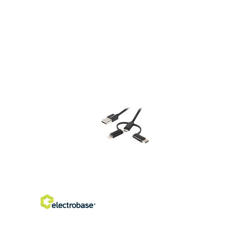 LANBERG 3in1 cable USB-A(M) micro-b M