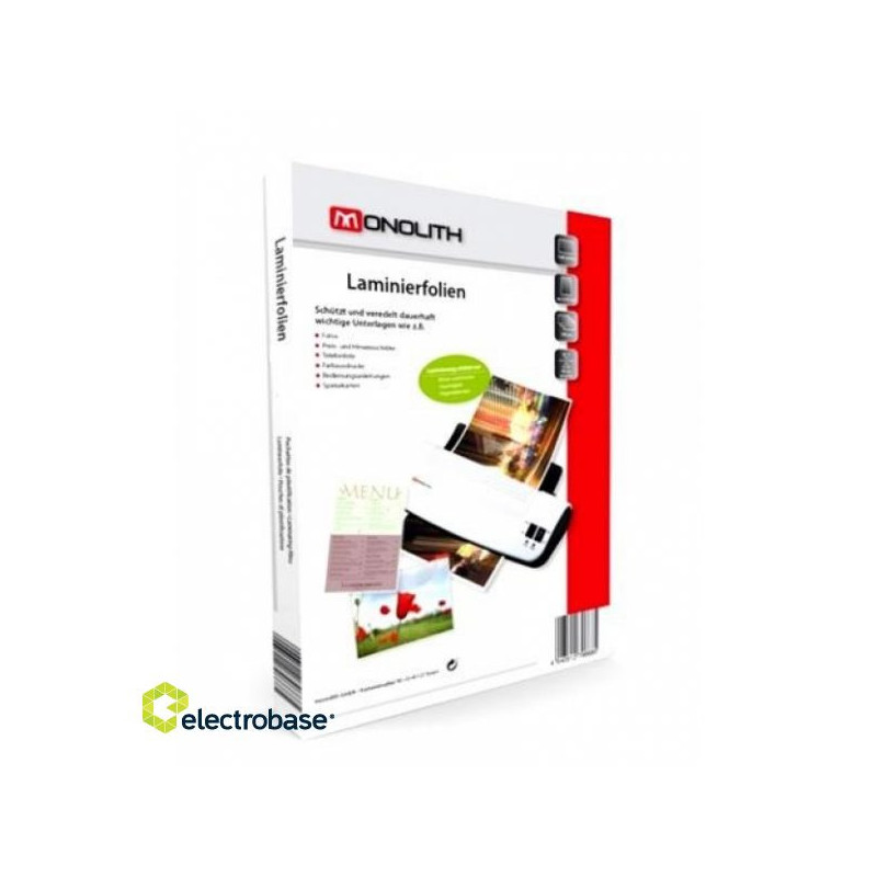 Laminating films Monolith, A6, 125mkr, glossy, 100 pcs.