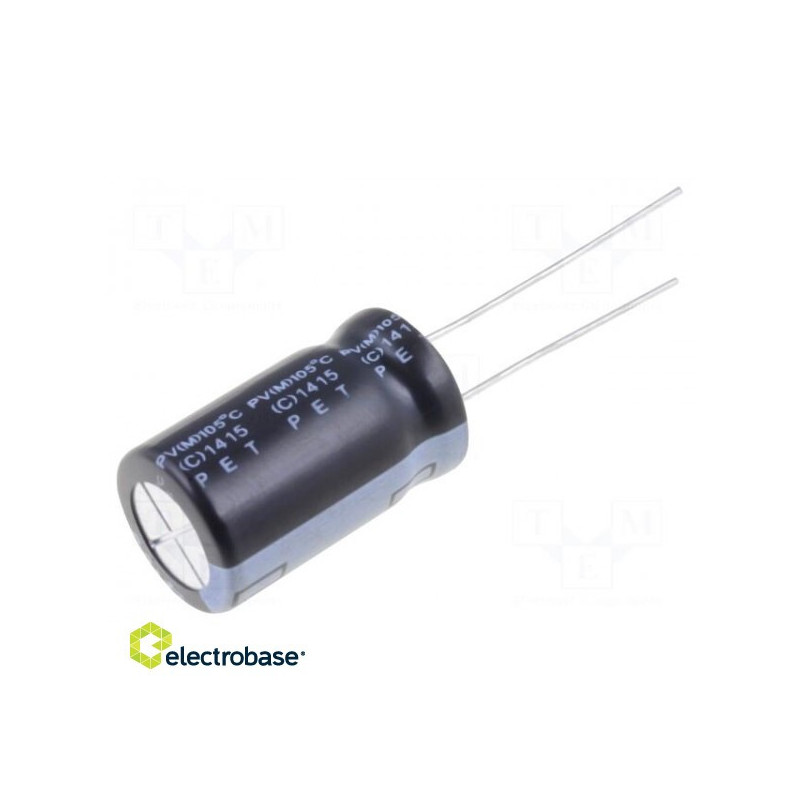 Kondensatorius: elektrolitinis THT 10uF 450VDC ¨12x20mm Žingsnis: 5mm